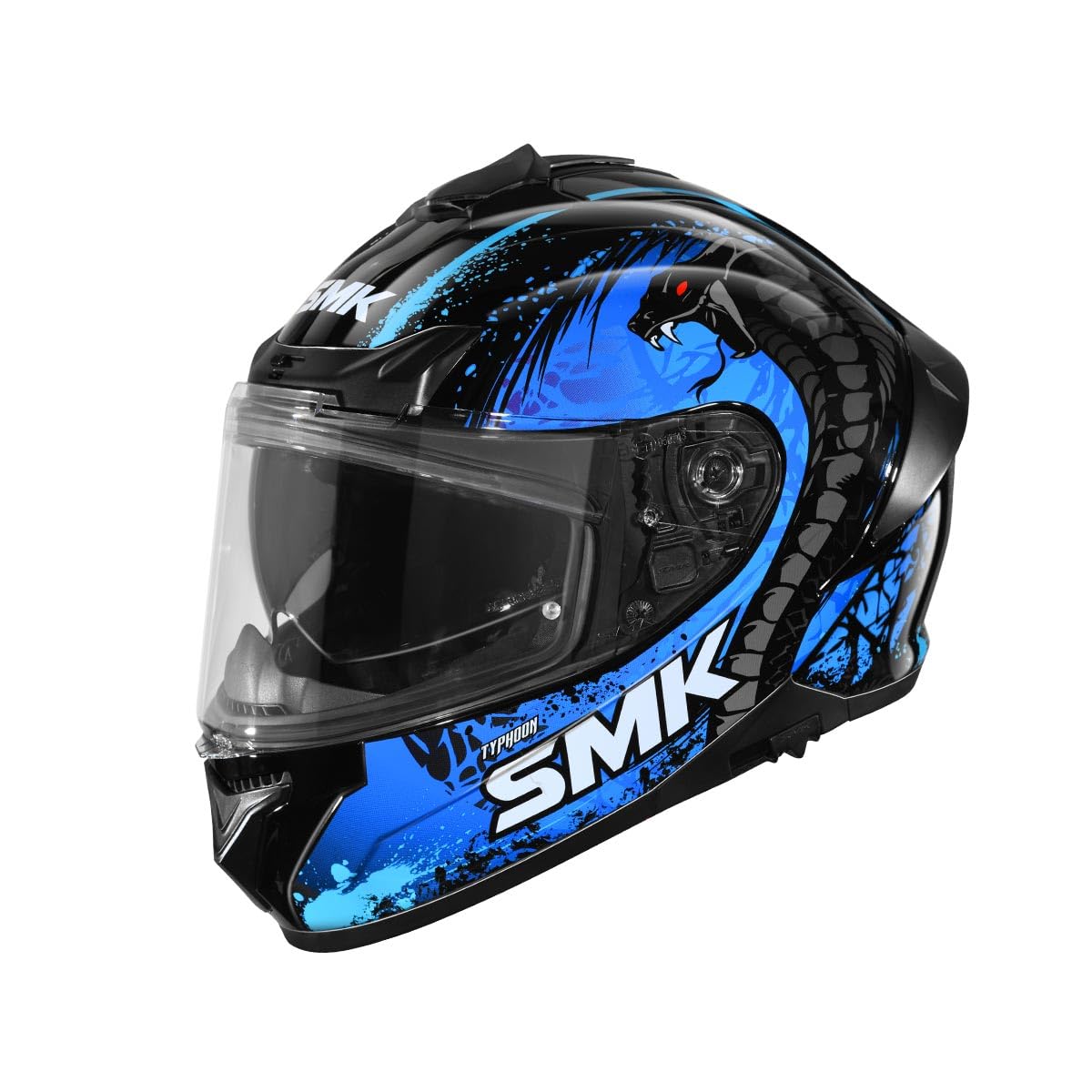 SMK Reptile ISI ECE & DOT Certified Full Face Dual Visor Helmet for Men and Women with Pinlock Fitted Clear Visor and Inner Sun Visor
