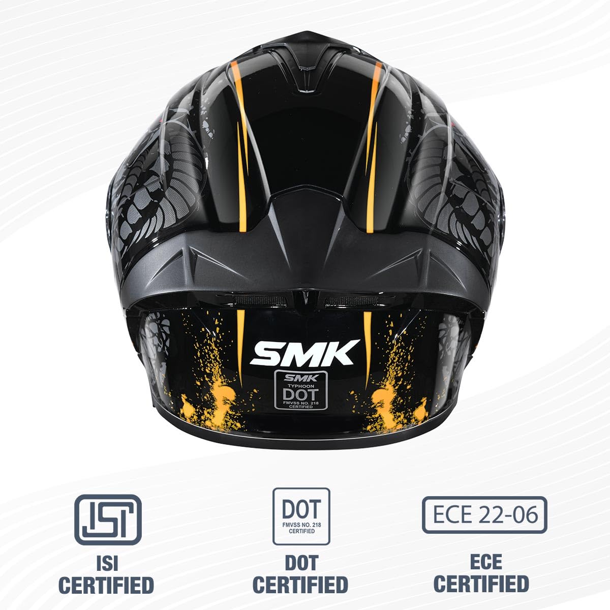 SMK Reptile ISI ECE & DOT Certified Full Face Dual Visor Helmet for Men and Women with Pinlock Fitted Clear Visor and Inner Sun Visor